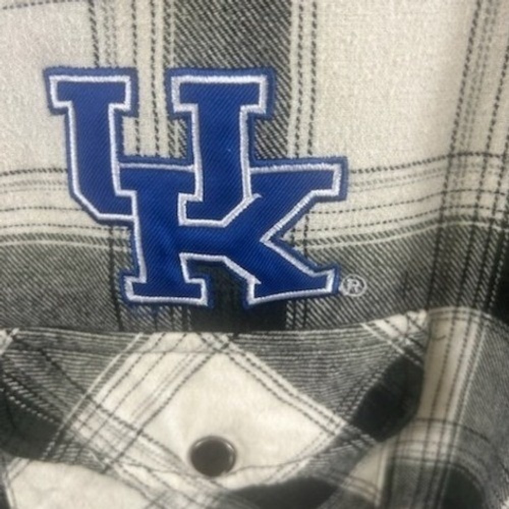 Colosseum Kentucky Wildcats Logo Flannel Shirt Mens Plaid Button Up Size Large - Picture 5 of 8